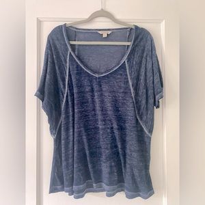 Large Calvin Klein jeans sheer navy tee